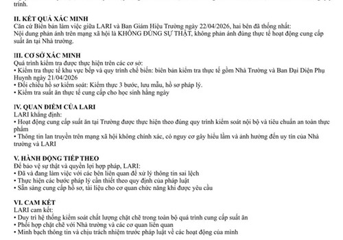 THÔNG CÁO BÁO CHÍ